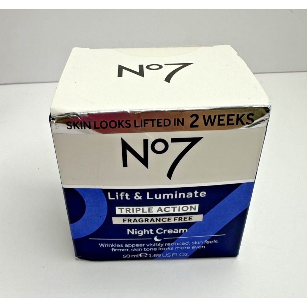 No7 Lift and Luminate Triple Action Fragrance Free Night Creme 1.69 fl oz